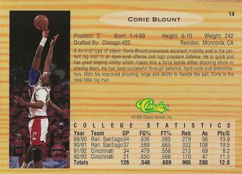 1993 Classic Draft Picks - Gold #14 Corie Blount Back
