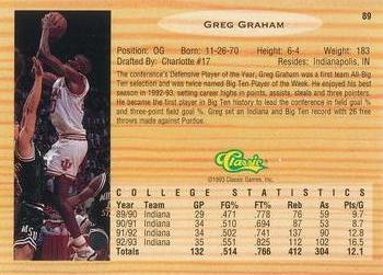 1993 Classic Draft Picks - Gold #89 Greg Graham Back
