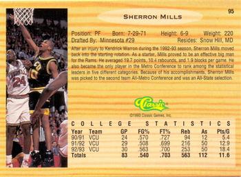 1993 Classic Draft Picks - Gold #95 Sherron Mills Back