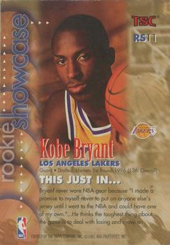1996-97 Stadium Club - Rookie Showcase #RS11 Kobe Bryant Back
