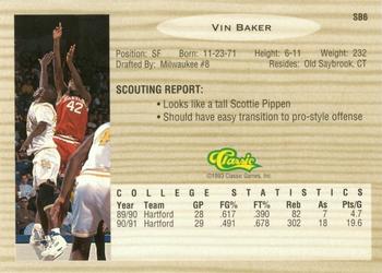 1993 Classic Draft Picks - Special Bonus #SB6 Vin Baker Back