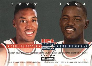 1993-94 SkyBox Premium - USA Tip-Off #9 Joe Dumars / Scottie Pippen Back