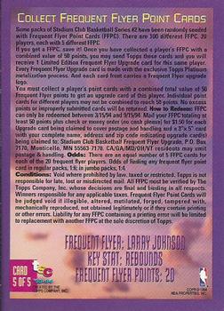 1993-94 Stadium Club - Frequent Flyer Points #5 Larry Johnson Back