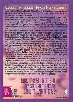 1993-94 Stadium Club - Frequent Flyer Points #1 Scottie Pippen Back