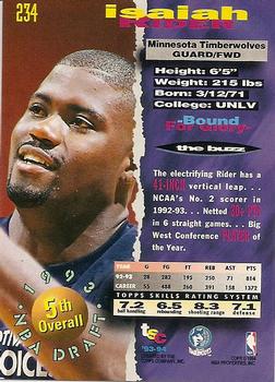 1993-94 Stadium Club - 1994 NBA Finals Super Teams Exchange #234 Isaiah Rider Back