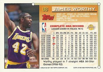 1993-94 Topps - Gold #88 James Worthy Back