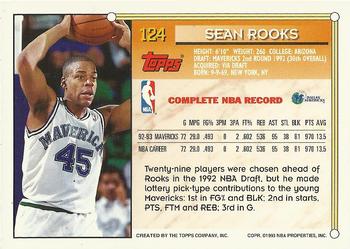 1993-94 Topps - Gold #124 Sean Rooks Back