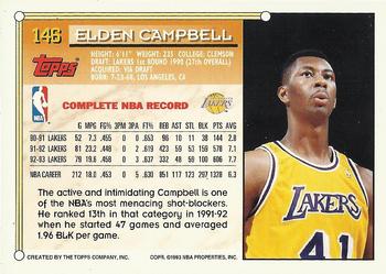1993-94 Topps - Gold #146 Elden Campbell Back