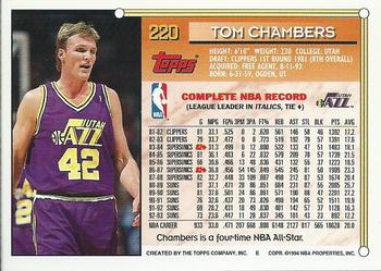 1993-94 Topps - Gold #220 Tom Chambers Back