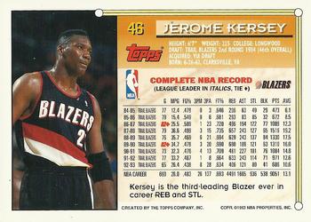 1993-94 Topps - Gold #46 Jerome Kersey Back