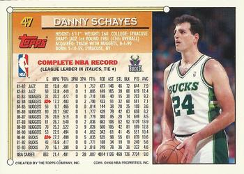 1993-94 Topps - Gold #47 Danny Schayes Back
