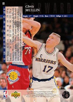1993-94 Upper Deck Special Edition - Electric Court #61 Chris Mullin Back