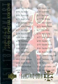 1993-94 Upper Deck Special Edition - Electric Court Gold #180 Checklist: 151-225 Front