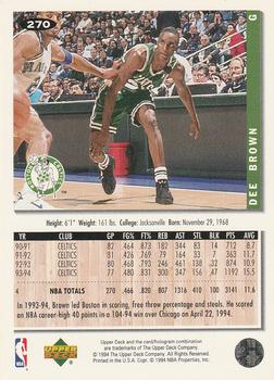 1994-95 Collector's Choice - Silver Signature #270 Dee Brown Back