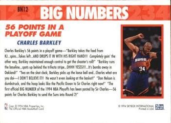 1994-95 Hoops - Big Numbers Rainbow #BN12 Charles Barkley Back