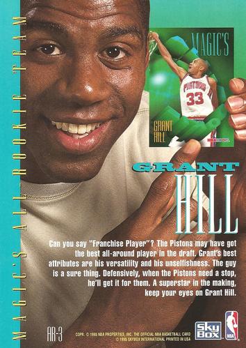 1994-95 Hoops - Magic's All-Rookies Jumbo #AR-3 Grant Hill Back