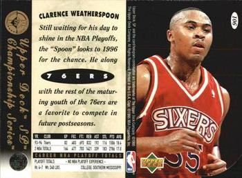 1994-95 SP Championship - Die Cuts #106 Clarence Weatherspoon Back