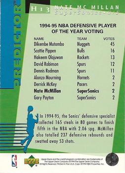 1994-95 Upper Deck - Predictors Exchange: Award Winners #H13 Nate McMillan Back