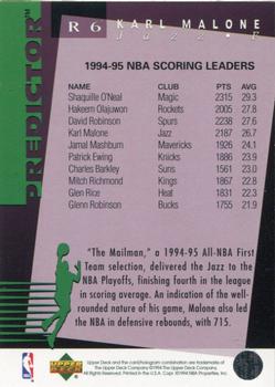 1994-95 Upper Deck - Predictors Exchange: League Leaders #R6 Karl Malone Back
