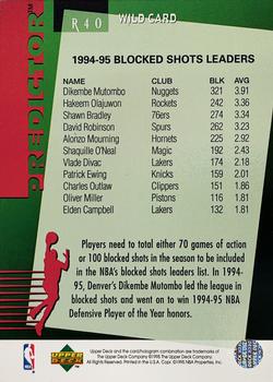 1994-95 Upper Deck - Predictors Exchange: League Leaders #R40 Blocked Shots Wild Card Back