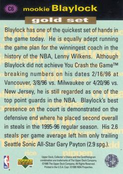 1995-96 Collector's Choice - You Crash the Game Gold Exchange: Assists/Rebounds #C6 Mookie Blaylock Back