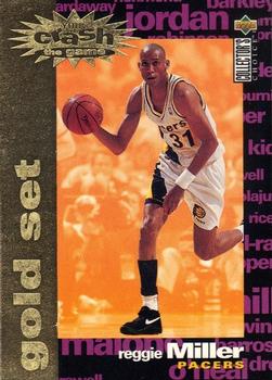 1995-96 Collector's Choice - You Crash the Game Gold Exchange: Assists/Rebounds #C21 Reggie Miller Front