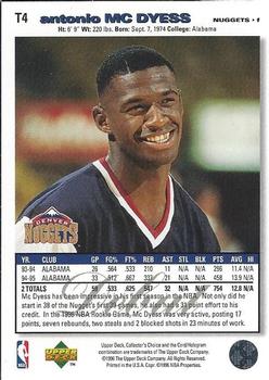 1995-96 Collector's Choice - 1995-1996 Debut Exchange #T4 Antonio McDyess Back