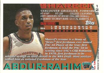 1996-97 Topps #128 Shareef Abdur-Rahim Back