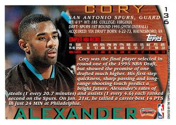 1996-97 Topps #136 Cory Alexander Back