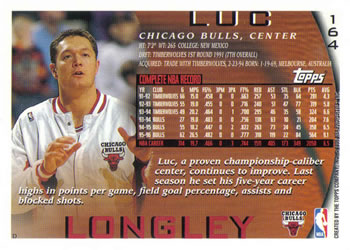 1996-97 Topps #164 Luc Longley Back