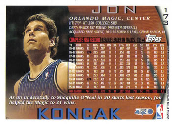 1996-97 Topps #173 Jon Koncak Back