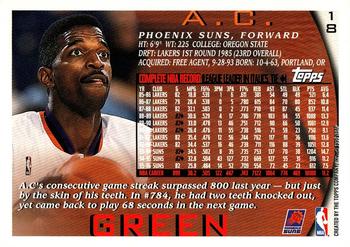 1996-97 Topps #18 A.C. Green Back