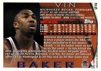 1996-97 Topps #25 Vin Baker Back