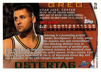 1996-97 Topps #58 Greg Ostertag Back