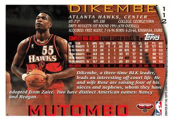1996-97 Topps #112 Dikembe Mutombo Back