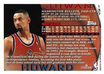 1996-97 Topps #137 Juwan Howard Back