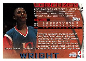 1996-97 Topps #142 Lorenzen Wright Back