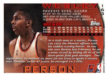 1996-97 Topps #163 Wesley Person Back