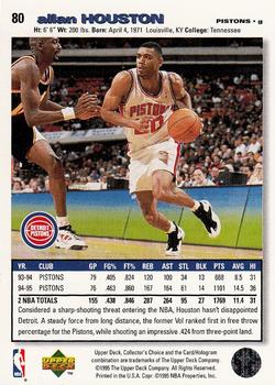 1995-96 Collector's Choice - Player's Club #80 Allan Houston Back