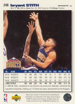 1995-96 Collector's Choice - Player's Club #248 Bryant Stith Back