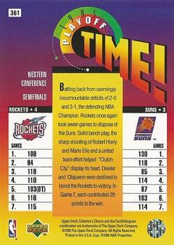 1995-96 Collector's Choice - Player's Club #361 Houston Rockets vs. Phoenix Suns Back