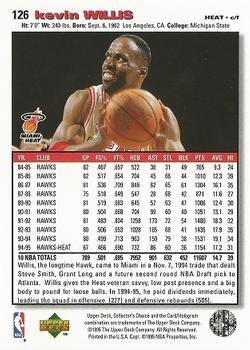 1995-96 Collector's Choice - Platinum Player's Club #126 Kevin Willis Back
