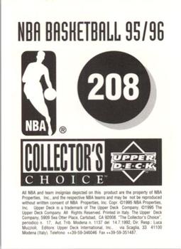 1995-96 Collector's Choice European Stickers #208 Juwan Howard Back