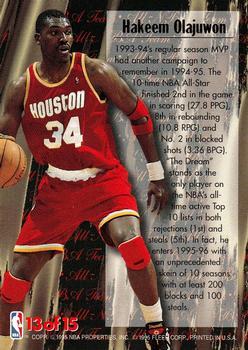 1995-96 Ultra - All-NBA Gold Medallion #13 Hakeem Olajuwon Back