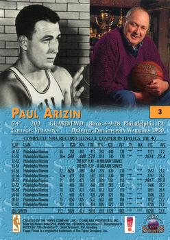 1996-97 Topps Stars - Finest #3 Paul Arizin Back