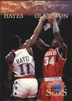 1996-97 Topps Stars - Imagine #I-5 Hakeem Olajuwon / Elvin Hayes Front