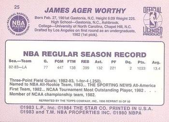 1996-97 Topps Stars - Reprints #50 James Worthy Back