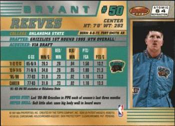 1996-97 Bowman's Best - Atomic Refractors #64 Bryant Reeves Back