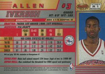 1996-97 Bowman's Best - Atomic Refractors #R1 Allen Iverson Back