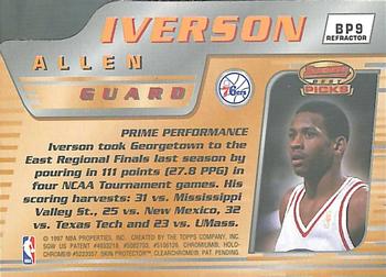 1996-97 Bowman's Best - Picks Refractors #BP9 Allen Iverson Back